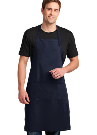 Port Authority® Easy Care Extra Long Bib Apron with Stain Release. A700 - Navy | Port Authority
