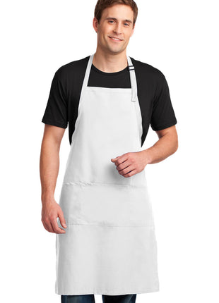 Port Authority® Easy Care Extra Long Bib Apron with Stain Release. A700 - White | Port Authority