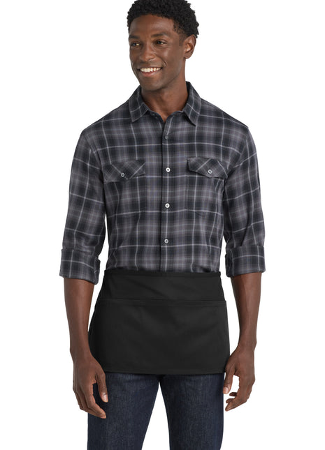 Port Authority® Easy Care Reversible Waist Apron with Stain Release. A707 - Black | Port Authority