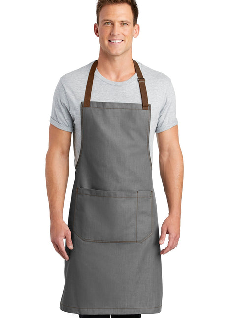 Port Authority ® Market Full-Length Bib Apron. A800 - Ash Grey | Port Authority
