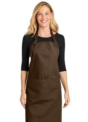 Port Authority® Signature Heavy Twill Bib Apron A900 - Brown | Port Authority