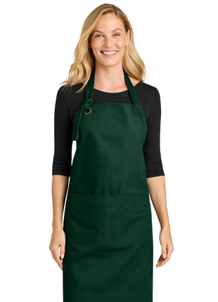 Port Authority® Signature Heavy Twill Bib Apron A900 - Dark Green | Port Authority