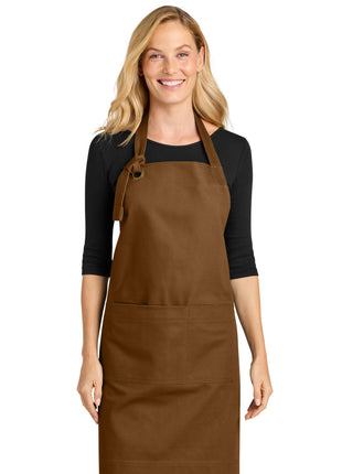 Port Authority® Signature Heavy Twill Bib Apron A900 - Duck Brown | Port Authority