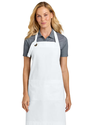 Port Authority® Signature Heavy Twill Bib Apron A900 - White | Port Authority
