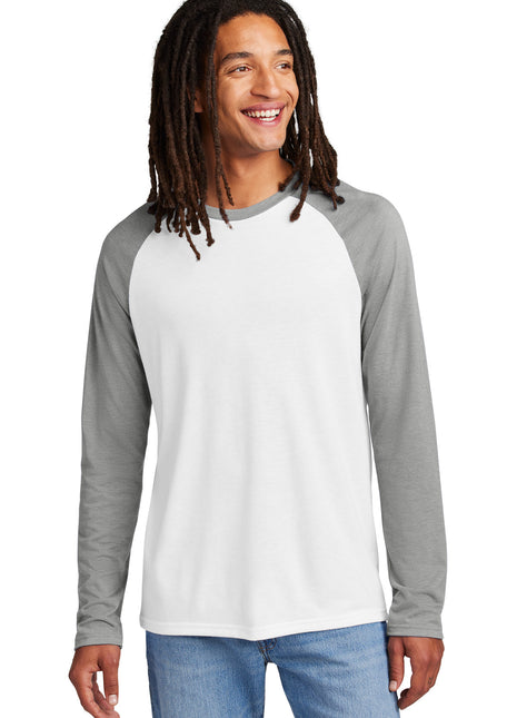 Allmade® Unisex Tri-Blend Long Sleeve Colorblock Raglan AL6009 - Aluminum Grey/ Bright White | AllMade