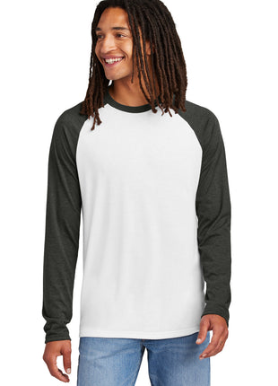 Allmade® Unisex Tri-Blend Long Sleeve Colorblock Raglan AL6009 - Space Black/ Bright White | AllMade