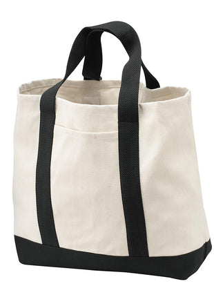 Port Authority® - Ideal Twill Two-Tone Shopping Tote.  B400 - Natural/ Black | Port Authority