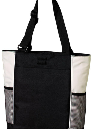 Port Authority® Panel Tote.  B5160 - Black/ Stone | Port Authority