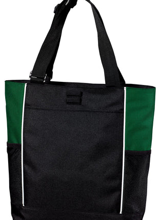 Port Authority® Panel Tote.  B5160 - Black/ Hunter | Port Authority