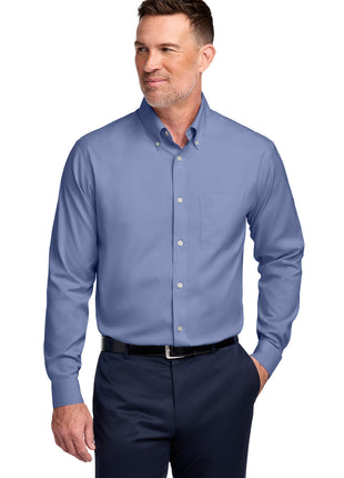 Brooks Brothers® Wrinkle-Free Stretch Pinpoint Shirt BB18000 - Cobalt Blue | Brooks Brothers