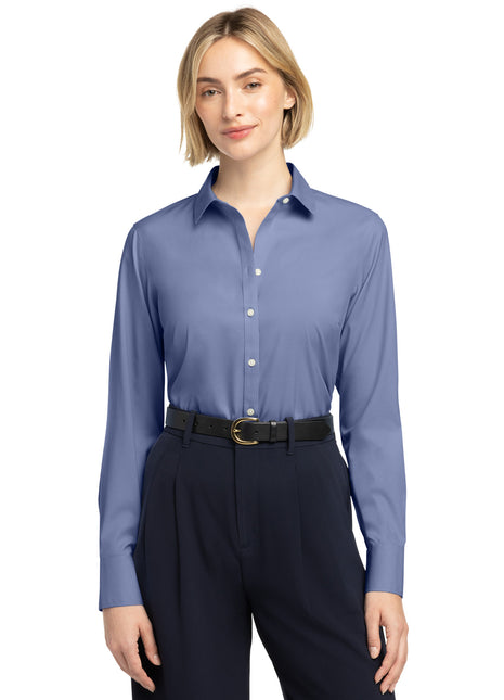 Brooks Brothers® Women's Wrinkle-Free Stretch Pinpoint Shirt BB18001 - Cobalt Blue | Brooks Brothers