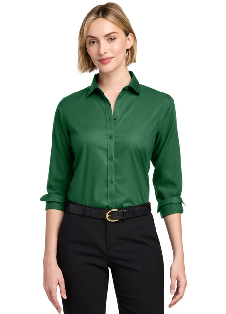 Brooks Brothers® Women's Wrinkle-Free Stretch Nailhead Shirt BB18003 - Club Green | Brooks Brothers