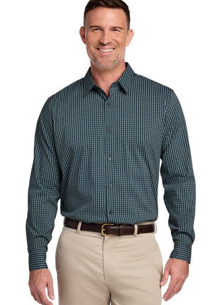 Brooks Brothers® Tech Stretch Patterned Shirt BB18006 - Dark Pine Multi Check | Brooks Brothers