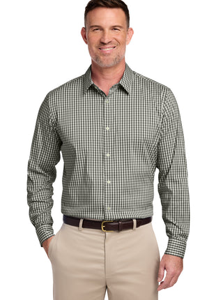 Brooks Brothers® Tech Stretch Patterned Shirt BB18006 - Deep Black Check | Brooks Brothers