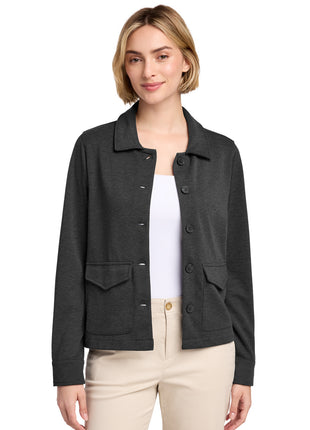 Brooks Brothers® Women's Mid-Layer Stretch Button Jacket BB18205 - Windsor Grey Heather | Brooks Brothers