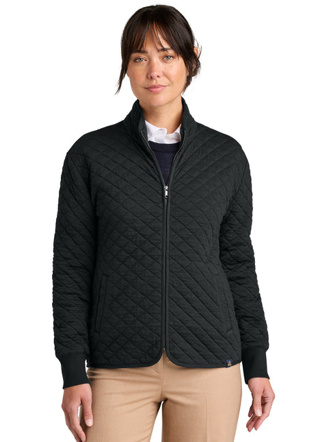 Brooks Brothers® Women's Diamond Quilt Full-Zip BB18213 - Deep Black | Brooks Brothers