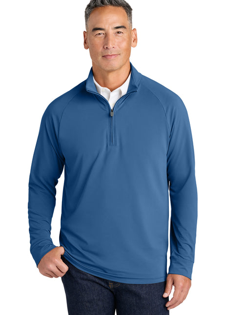 Brooks Brothers® Luxe Performance 1/4-Zip BB18214 - Charter Blue | Brooks Brothers