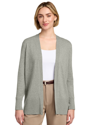 Brooks Brothers® Women's Cotton Stretch Long Cardigan Sweater BB18403 - Light Shadow Grey Heather | Brooks Brothers