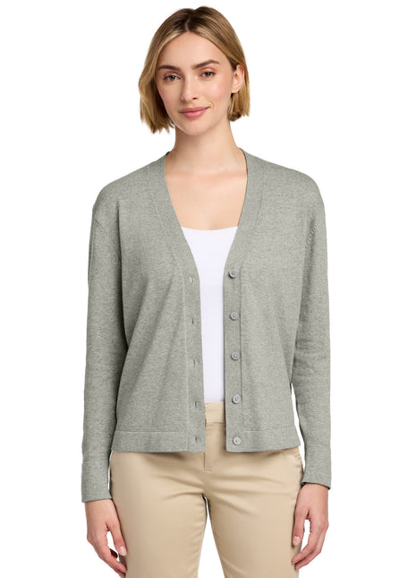 Brooks Brothers® Women's Cotton Stretch Cardigan Sweater BB18405 - Light Shadow Grey Heather | Brooks Brothers