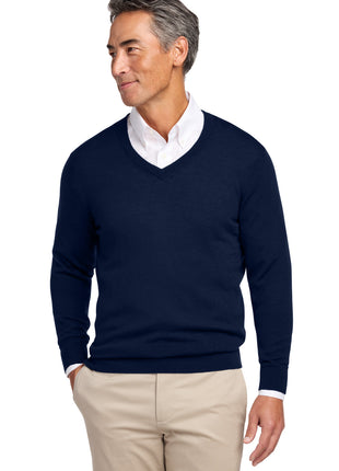Brooks Brothers® Washable Merino V-Neck Sweater BB18410 - Navy Blazer | Brooks Brothers