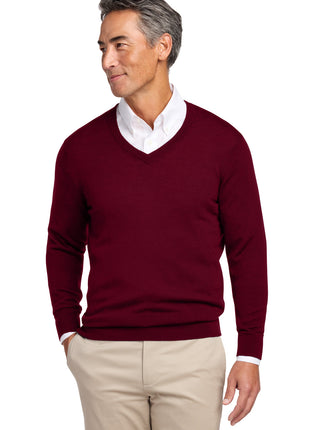 Brooks Brothers® Washable Merino V-Neck Sweater BB18410 - Vintage Port | Brooks Brothers