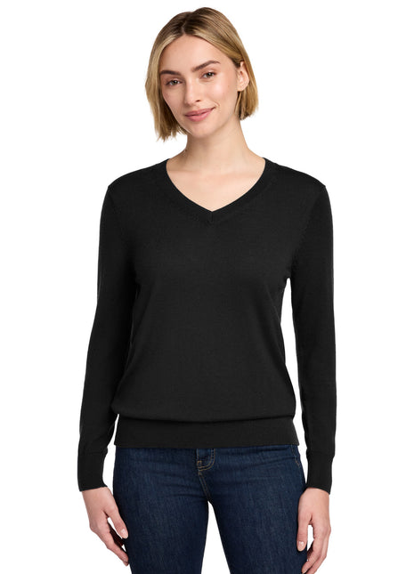Brooks Brothers® Women's Washable Merino V-Neck Sweater BB18411 - Deep Black | Brooks Brothers