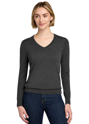 Brooks Brothers® Women's Washable Merino V-Neck Sweater BB18411 - Windsor Grey Heather | Brooks Brothers