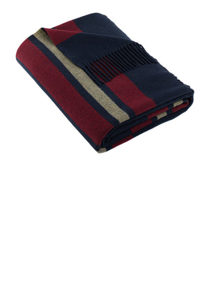 Brooks Brothers® Heritage Blanket BB19000 - Navy Blazer / Ruby Wine/ Camel | Brooks Brothers