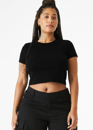 BELLA+CANVAS® Women's Micro Rib Baby Tee BC1010 - Solid Black Blend | Bella + Canvas