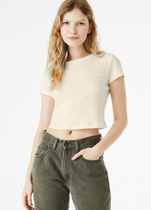 BELLA+CANVAS® Women's Micro Rib Baby Tee BC1010 - Solid Natural Blend | Bella + Canvas
