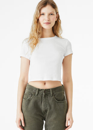BELLA+CANVAS® Women's Micro Rib Baby Tee BC1010 - Solid White Blend | Bella + Canvas