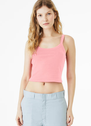 BELLA+CANVAS® Women's Micro Rib Spaghetti Strap Tank BC1012 - Solid Pink Blend | Bella + Canvas