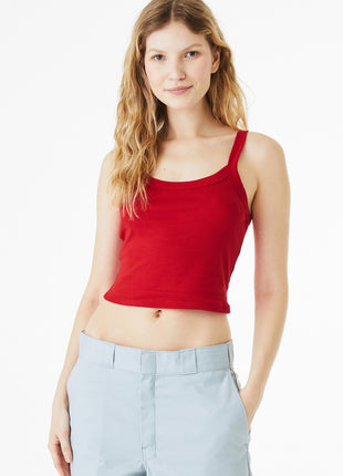 BELLA+CANVAS® Women's Micro Rib Spaghetti Strap Tank BC1012 - Solid Red Blend | Bella + Canvas