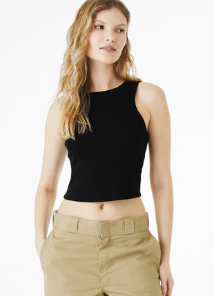 BELLA+CANVAS® Women's Micro Rib Racer Tank BC1019 - Solid Black Blend | Bella + Canvas