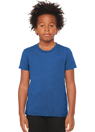 BELLA+CANVAS® Youth Heather CVC Tee BC3001YCVC - Heather True Royal | Bella + Canvas
