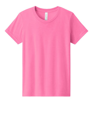 BELLA+CANVAS® Youth Heather CVC Tee BC3001YCVC - Neon Pink | Bella + Canvas