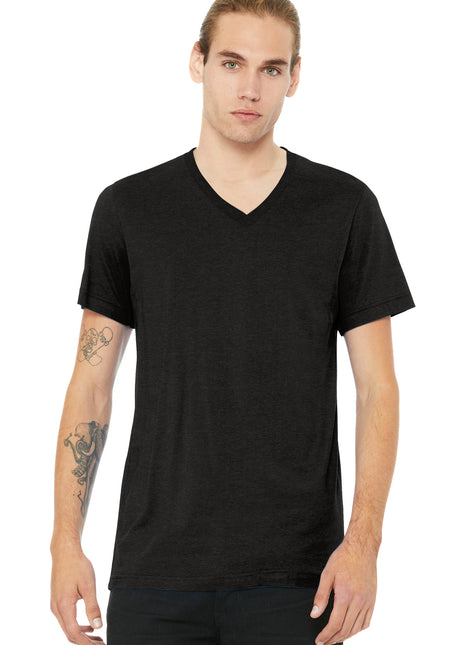BELLA+CANVAS® Unisex Heather CVC V-Neck Tee BC3005CVC - Black Heather | Bella + Canvas