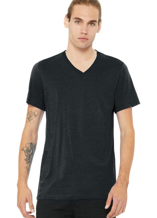 BELLA+CANVAS® Unisex Heather CVC V-Neck Tee BC3005CVC - Dark Grey Heather | Bella + Canvas