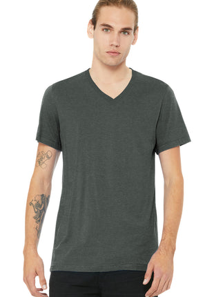 BELLA+CANVAS® Unisex Heather CVC V-Neck Tee BC3005CVC - Deep Heather | Bella + Canvas