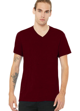 BELLA+CANVAS® Unisex Heather CVC V-Neck Tee BC3005CVC - Heather Cardinal | Bella + Canvas