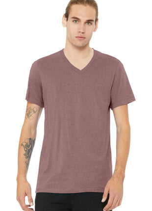 BELLA+CANVAS® Unisex Heather CVC V-Neck Tee BC3005CVC - Heather Mauve | Bella + Canvas