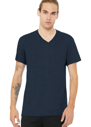 BELLA+CANVAS® Unisex Heather CVC V-Neck Tee BC3005CVC - Heather Navy | Bella + Canvas
