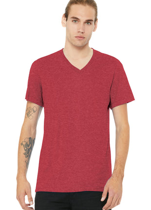 BELLA+CANVAS® Unisex Heather CVC V-Neck Tee BC3005CVC - Heather Red | Bella + Canvas