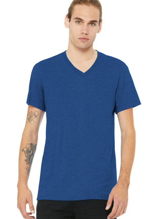 BELLA+CANVAS® Unisex Heather CVC V-Neck Tee BC3005CVC - Heather True Royal | Bella + Canvas