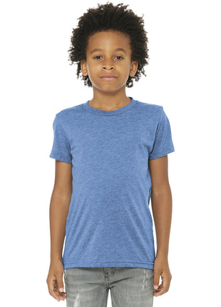 BELLA+CANVAS ® Youth Triblend Short Sleeve Tee. BC3413Y - Blue Triblend | Bella + Canvas