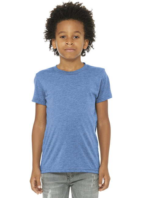 BELLA+CANVAS ® Youth Triblend Short Sleeve Tee. BC3413Y - Blue Triblend | Bella + Canvas