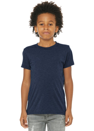 BELLA+CANVAS ® Youth Triblend Short Sleeve Tee. BC3413Y - Solid Navy Triblend | Bella + Canvas