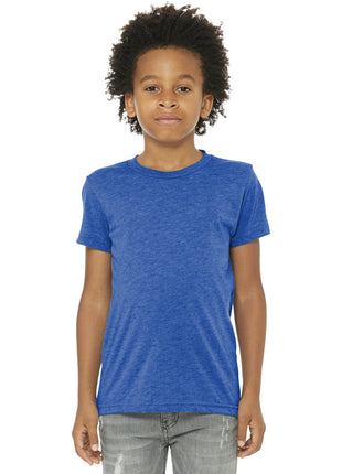 BELLA+CANVAS ® Youth Triblend Short Sleeve Tee. BC3413Y - True Royal Triblend | Bella + Canvas