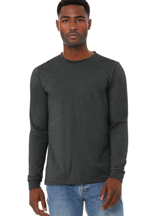 BELLA+CANVAS® Unisex Heather CVC Long Sleeve Tee BC3501CVC - Dark Grey Heather | Bella + Canvas