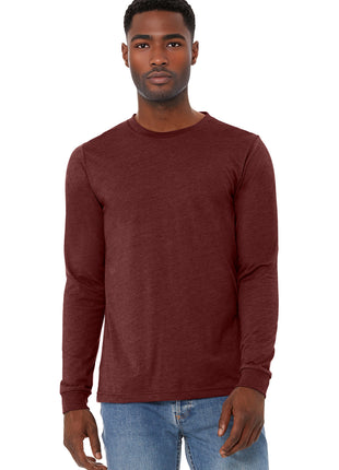BELLA+CANVAS® Unisex Heather CVC Long Sleeve Tee BC3501CVC - Heather Cardinal | Bella + Canvas